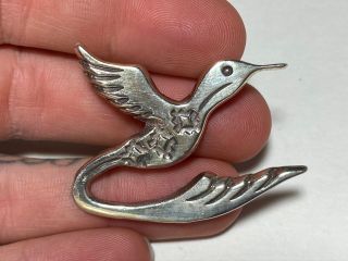 Vintage Am Sterling Silver 925 Bird In Flight Bird Pin Brooch