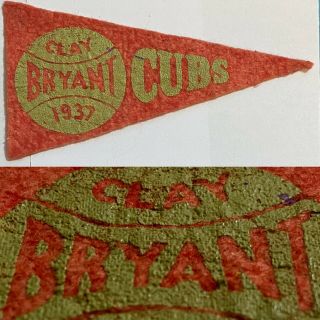 Vintage Chicago Cubs Illinois Baseball Mini Pennant Flag 2x4.  25 Clay Bryant Bf3