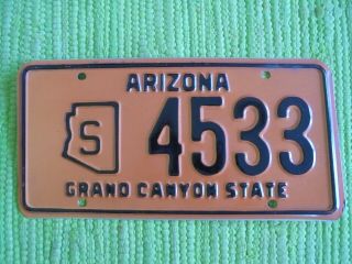 1966 Arizona State Government License Plate Az 66 Tag Grand Canyon State S 4533