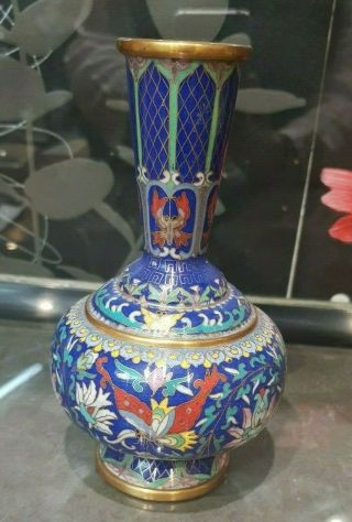 Vintage 19th Century Large Chinese Cloisonne Vase 2
