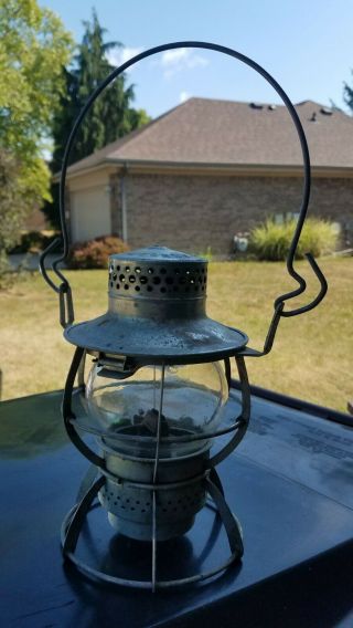Vintage Lantern Antique Dressel Clear Glass Railroad Light Metal Arlington Nj