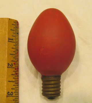 Vintage 1920s Ge Mazda Red Light Bulb Lamp C - 9 1/2 Base Christmas