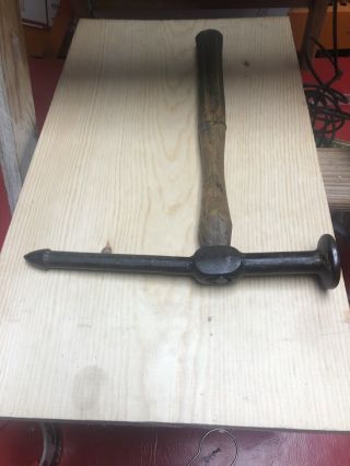 Vintage Auto Body Hammer Tool Bonney Usa 13 “ Wood Handle 9” Steel Head
