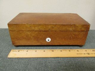 Antique Birdseye Maple Wood Music Box 6 Tune 51 Comb