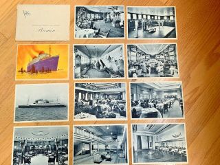 Vintage Norddeutscher Lloyd Bremen Postcard Set Of 11 German First Class