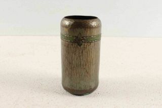 Antique Arts & Crafts Roycroft Hammered Metal Bullet Vase Bottom Marked