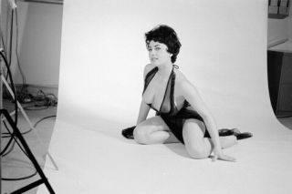 Vintage Pinup Negative 1950s Sexy Brunette Studio Pose (nudes)