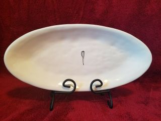 Rae Dunn Vintage Dimpled Htf Oval Whisk Platter Dim.  13 1/2 " ×6 1/4 " Has Crazing