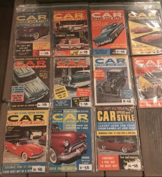 Car Speed And Style 1958 Magazines 11 Issues Missing March Hotrod Custom