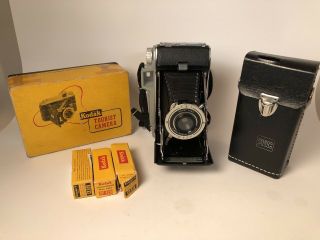 Vintage Kodak Tourist Camera 3 - Rolls 620 Film,  Case Leather Polaroid