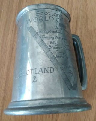 Vintage Pewter Tankard Scotland World Cup 1974.