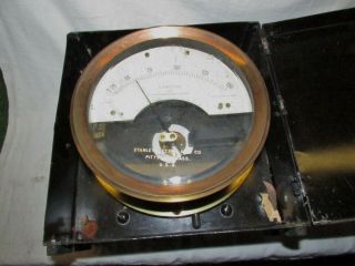 Antique Brass Stanley Electrical MFG Co AMMETER 1895 Pat Date in Metal Box 3