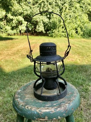 Antique Armspear Manfg.  Co.  B&0 Railroad Lantern Clear Glass Globe York 1925