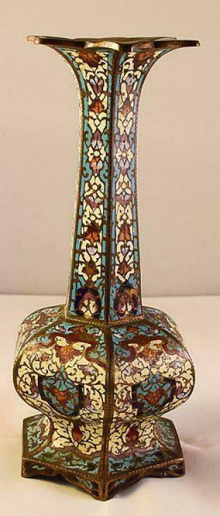French Cloisonne Enamel Bronze Vase