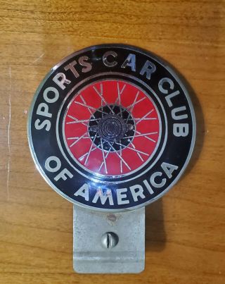 Vintage Sports Car Club Of America License Plate Topper With Bracket