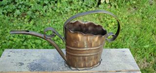 Vintage Hand Made Copper Arts And Crafts Style Watering Can