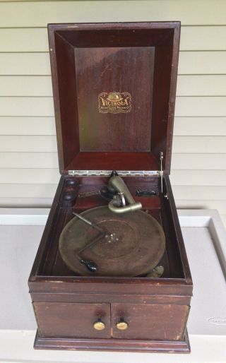 Antique Victor Victrola Talking Machine Phonograph Vv - Ix Record Player