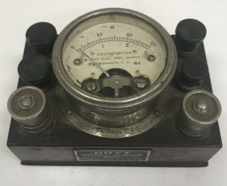 Vintage Hoyt Electrical Instruments Voltmeter Gauge Early Automobile Penacook Nh