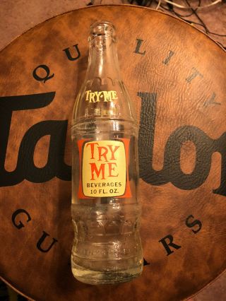 Vintage " Try - Me " Beverage Co 10 Fl Oz Glass Drink Bottle From Savannah Ga Acl