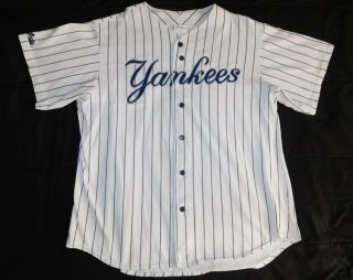 Vintage 1990s York Yankees Majestic Mlb Baseball Soft Jersey Shirt 2xl Xxl