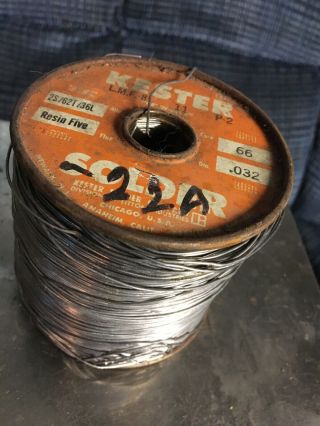 Vintage Kester Resin Core 66 Solder.  032 Dia.  5 Lb 3