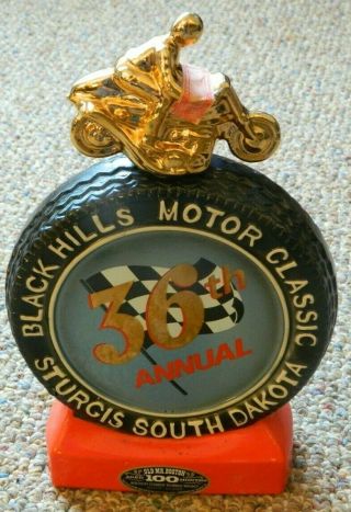 1976 Sturgis Old Mr.  Boston Decanter 36th Annual Motorcycle Rally