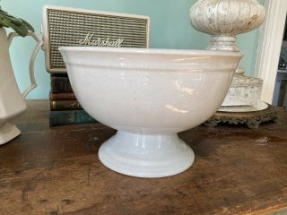 Large Antique White Ironstone China J.  M & Company Pedestal Compote/bowl 1800’s