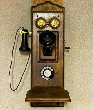 " Kustom " Antique Kellogg Wall Hand Crank Train Station Style Telephone