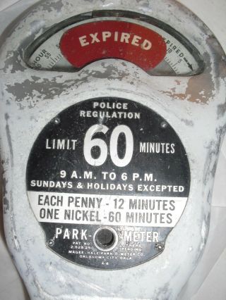 antique Magee - Hale Park O Meter Oklahoma City penny nickel parking meter 3