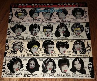 The Rolling Stones Lp - Some Girls - Die Cut Celebrity Jacket - Vtg 1978