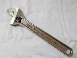 Vintage Snap - On 12” Adjustable Wrench Ad12 Mechanics Tool 300mm Usa
