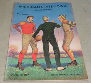 Vintage 1959 Michigan St.  Vs Iowa Homecoming Football Program