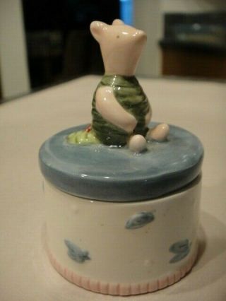 Vintage Charpente Porcelain Winnie - The - Pooh Piglet Trinket Box