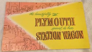 1950 Plymouth Special Deluxe Station Wagon Popup Dealer Sales Brochure - Woodie