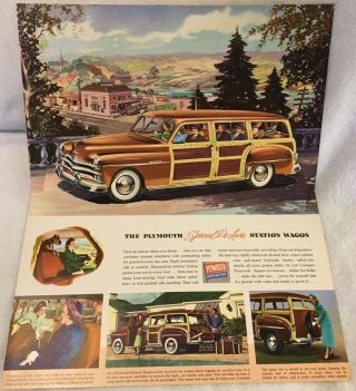 1950 Plymouth Special DeLuxe Station Wagon Popup Dealer Sales Brochure - Woodie 2