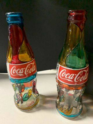 Coca Cola Vintage Bottles From Puerto Rico Decorated.