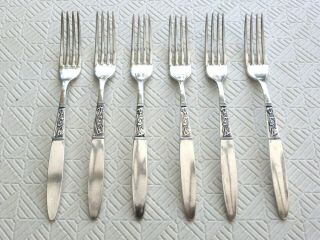 Set Of 6 X Vintage Silver Plated De Montfort Grace Dessert Forks 1530463/469