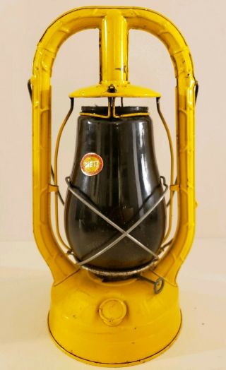 Antique Boston Edison Company Yellow Dietz Monarch Utility Oil Lantern