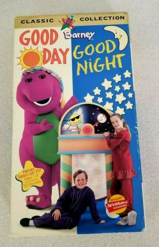 Barney Good Day Good Night Vhs 1997 Vintage Collectible 50 Minutes