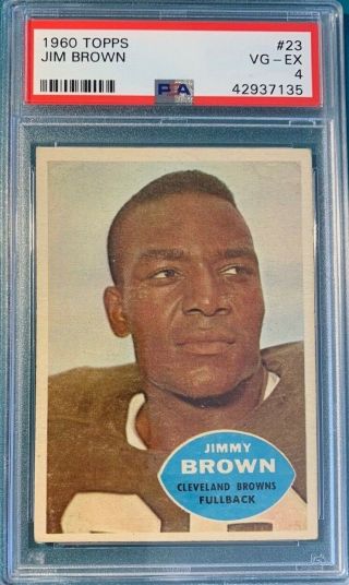 1960 Topps Football 23 Jim Brown Psa 4 Perfectly Centered