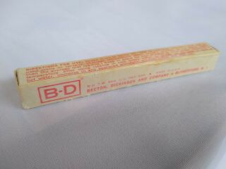 Vintage B - D Bd Glass Oral Thermometer Becton Dickinson Fever