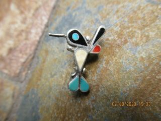 Vintage Sterling Silver Southwestern Small Figural Humming Bird Pin / Pendant