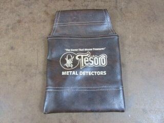 Tesoro Metal Detecting Pouch Vintage Finds Bag Brown No Belt Treasure