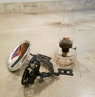 Antique IDEAL Cast Iron Wall Bracket Finger Oil Lamp Burner Eastlake Victorian 3