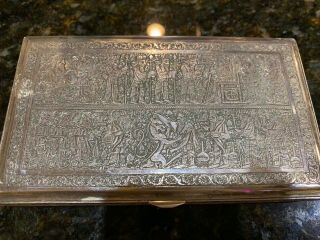 Fine Vintage Sterling Silver Cigarette Case Box Extremely Detailed Perfect Fit