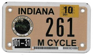 2010 Indiana Antique Historical Motorcycle License Plate Low 261