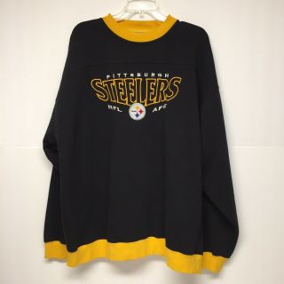 Vintage Lee Sport Pittsburgh Steelers Nfl Crewneck Sweatshirt Embroidered Xxl