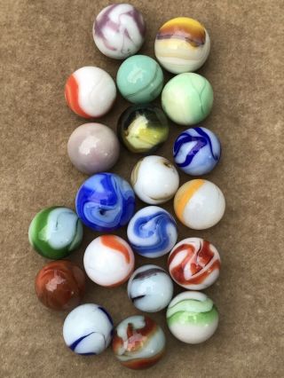 Akro Agate Alley Christensen Marbles Vintage Swirl Marbles Mixed Makers M - Nm