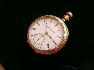 Antique Elgin Pocket Watch Safety Pinion Excelsior Case Size 18