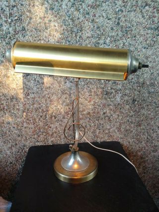 Vintage Musical Treble Clef Brass Piano Desk Lamp Light